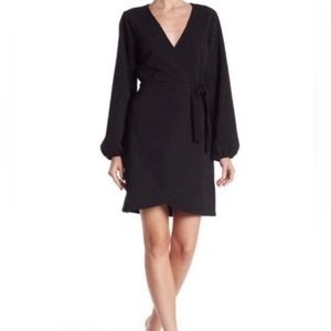 Madewell Black Long-Sleeve Side- Tie Faux Wrap
Dress Women’s Size XS